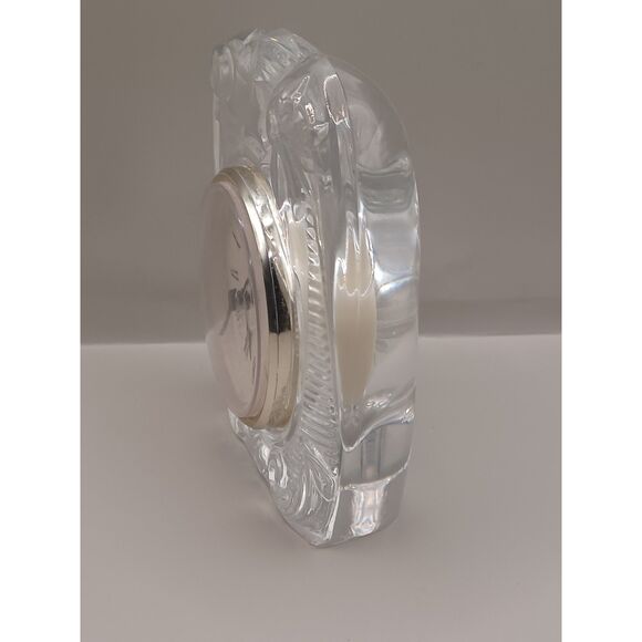 Vintage Cristal d'Arques Concept Leaded Crystal Palm Trees Mantel Desk Clock - Picture 3 of 9